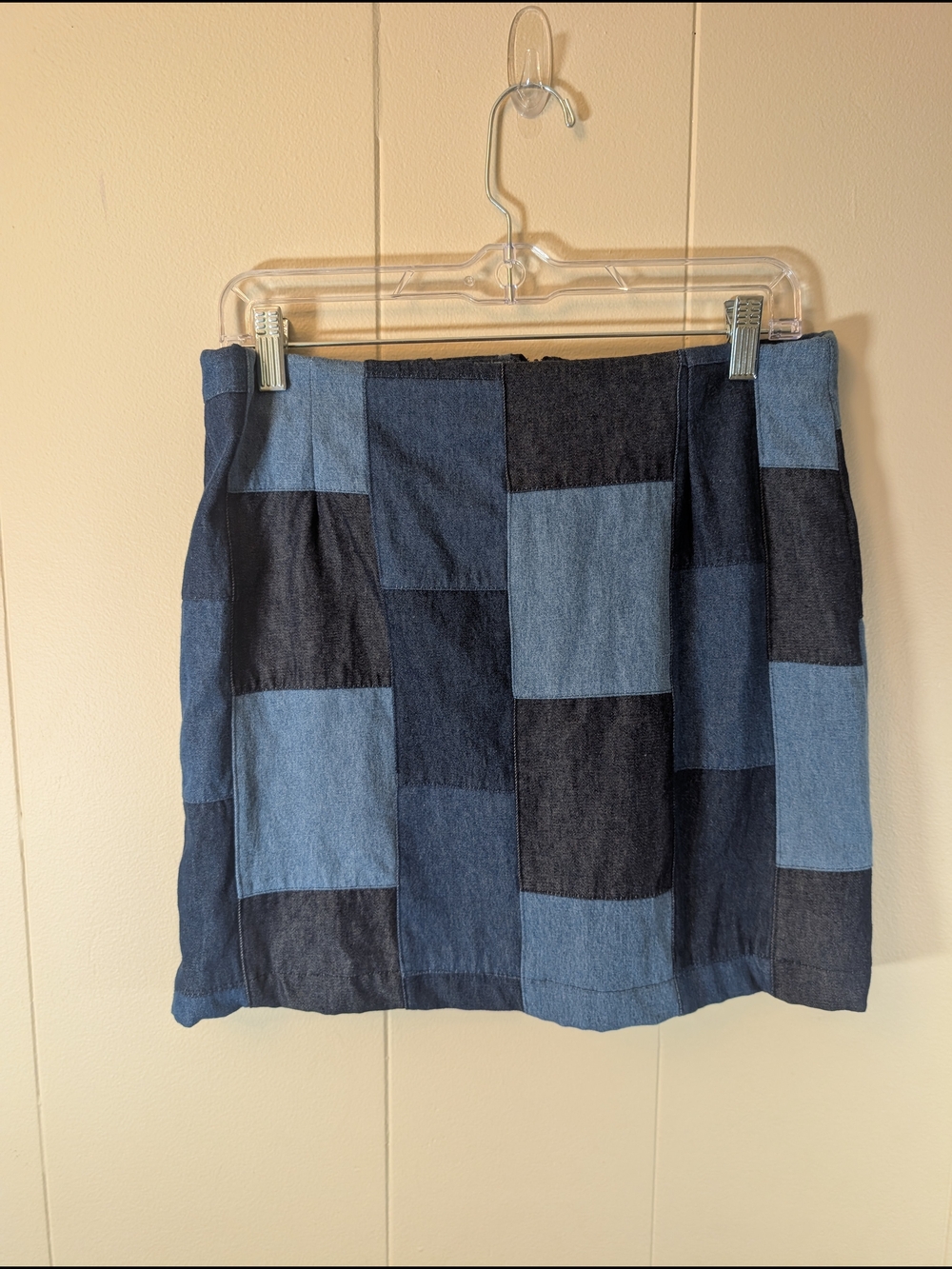 Handmade Patchwork Denim Mini Skirt Blue Boho Hippie Festival M